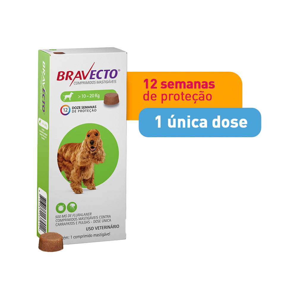 Bravecto MSD – 500 mg (para cães de 10 a 20 kg)