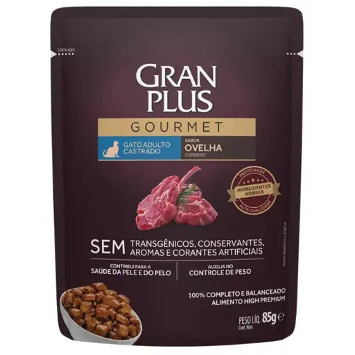 Gran Plus Gato Gourmet Castrado • Ovelha • Sachê 85 g
