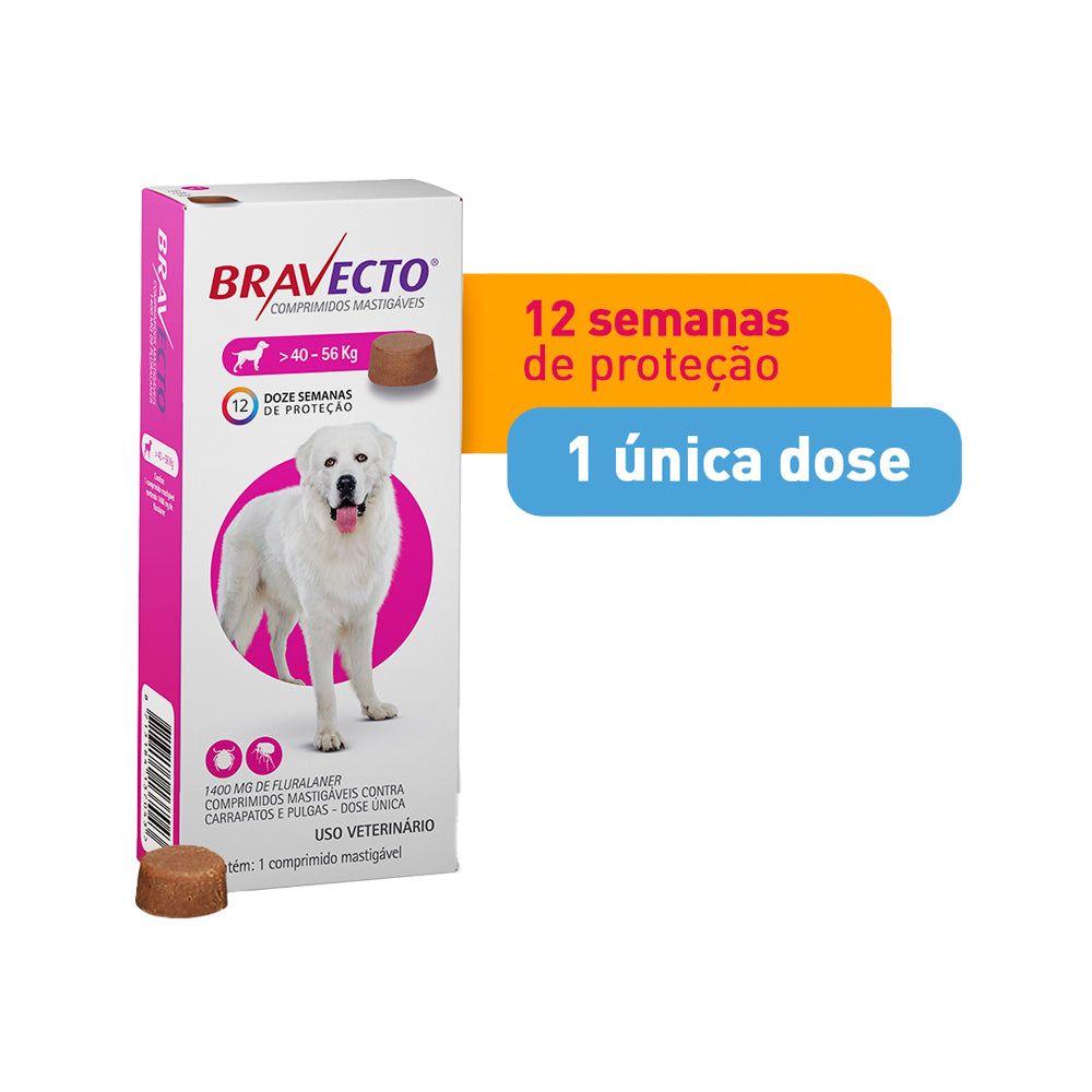 Bravecto MSD – 1400 mg (para cães de 40 a 56 kg)