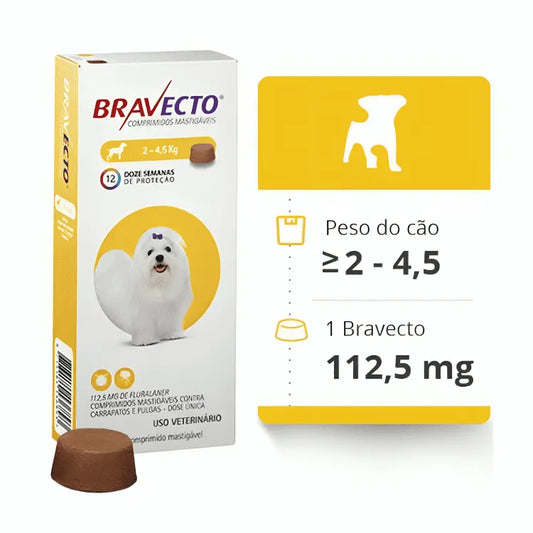 Bravecto MSD – 112,5 mg (para cães até 4,5 kg)